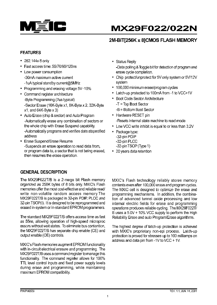 MX29F022_537474.PDF Datasheet