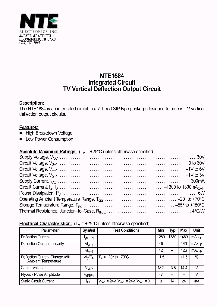 NTE1684_492328.PDF Datasheet