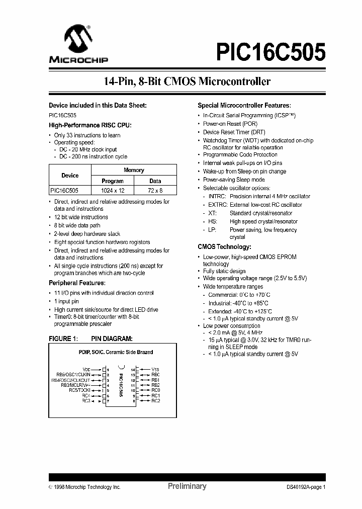PIC16LC505-04EP_510662.PDF Datasheet