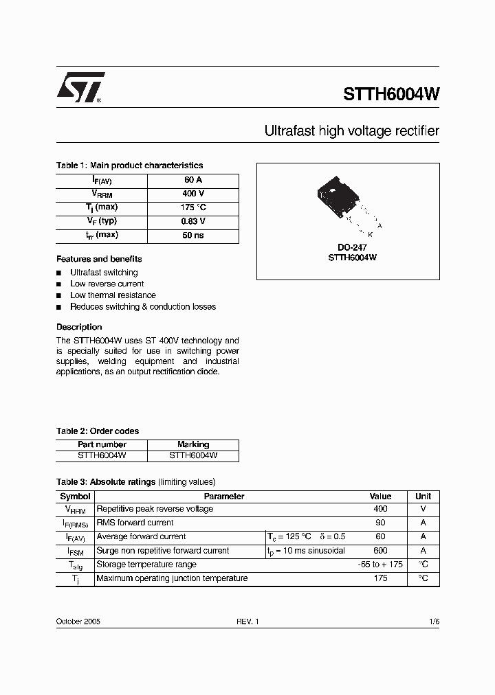 STTH6004W_550445.PDF Datasheet