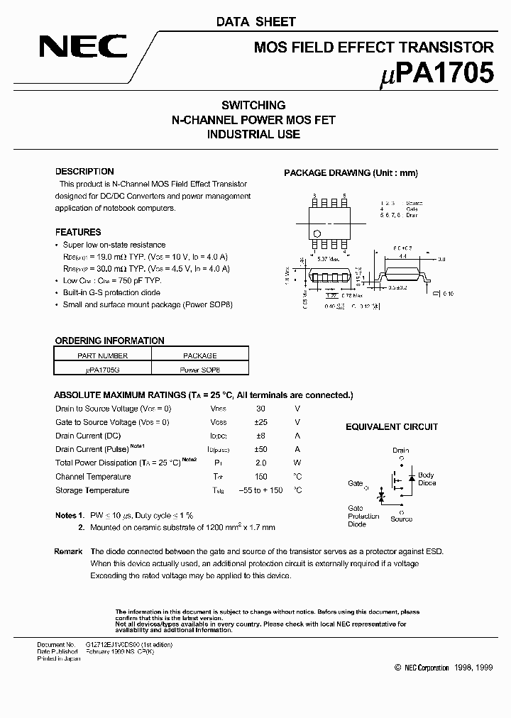 UPA1705_525681.PDF Datasheet