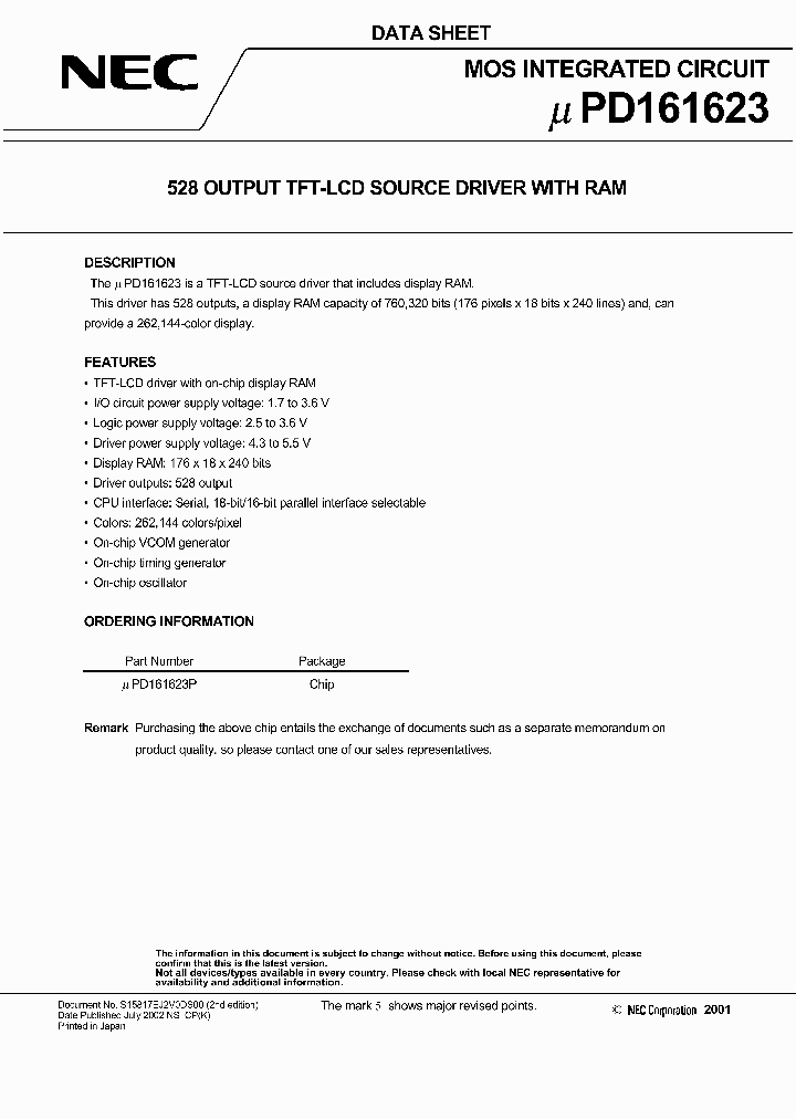 UPD161623_541368.PDF Datasheet