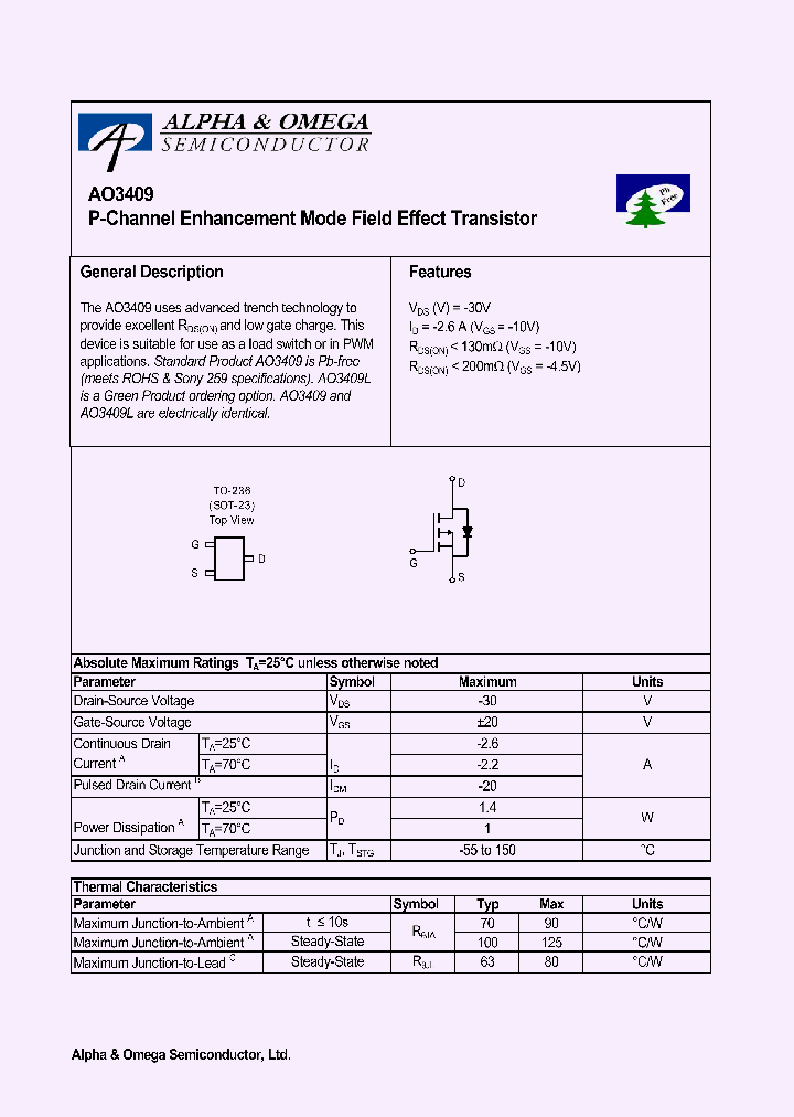 AO3409_605835.PDF Datasheet