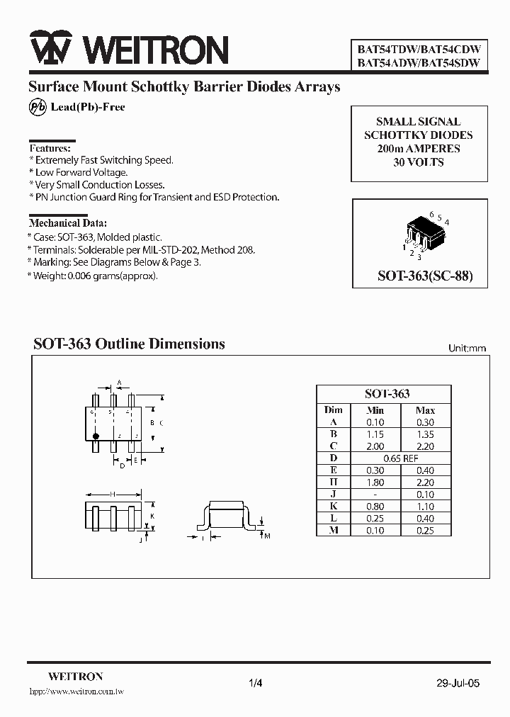 BAT54TDW_659572.PDF Datasheet