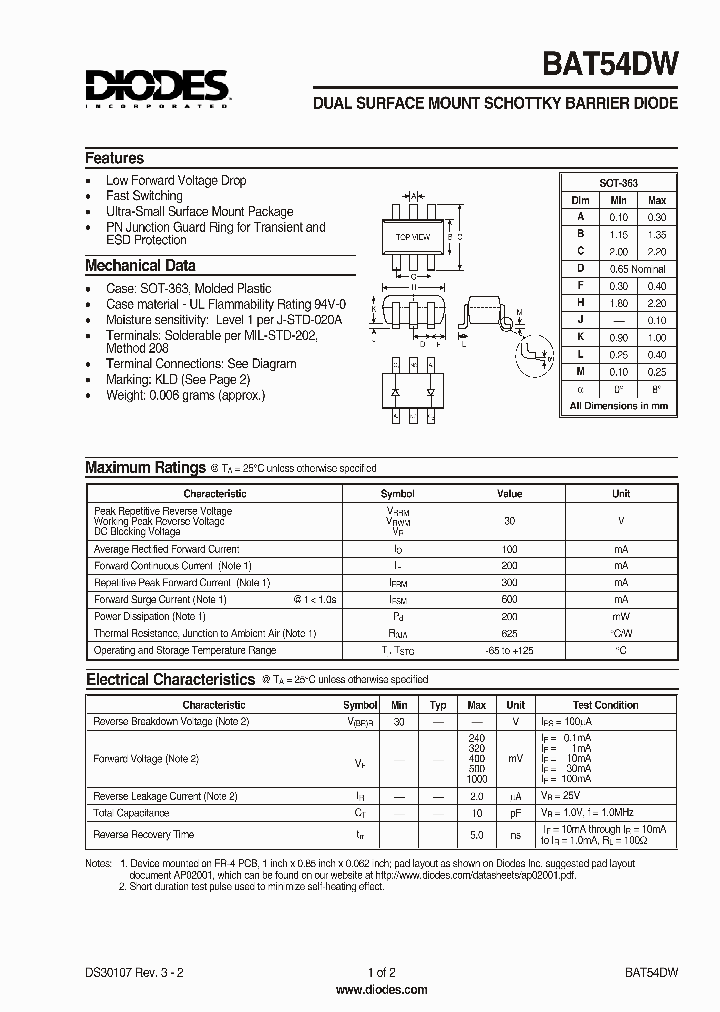 BAT54DW-7_730810.PDF Datasheet