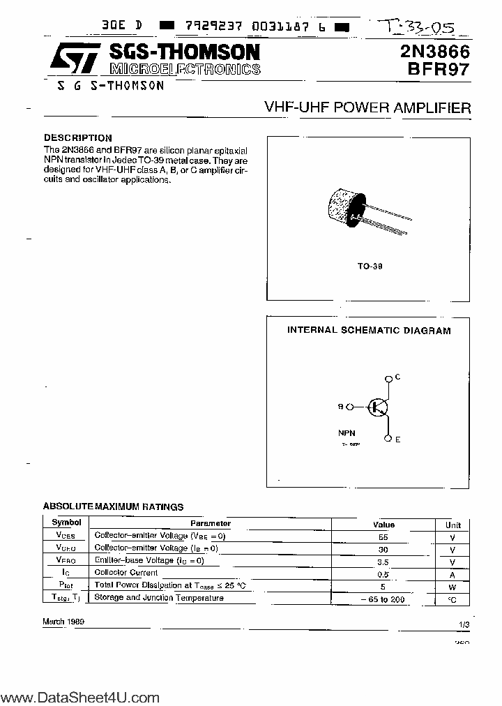 BFR97_581534.PDF Datasheet