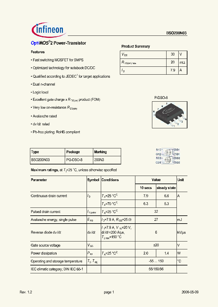 BSO200N03_650731.PDF Datasheet