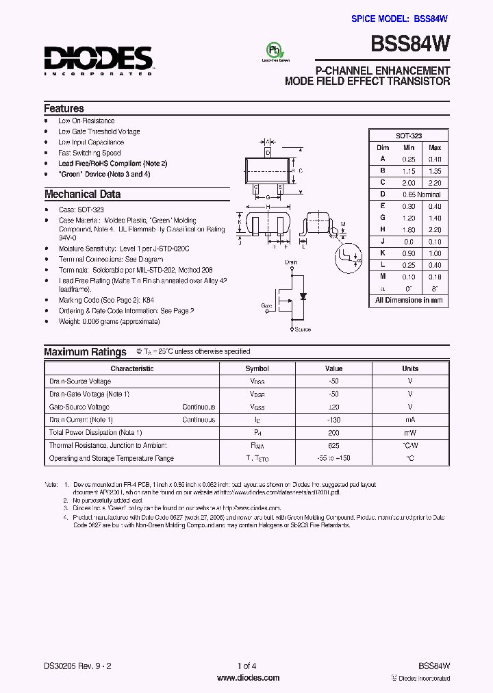 BSS84W-7-F_730582.PDF Datasheet
