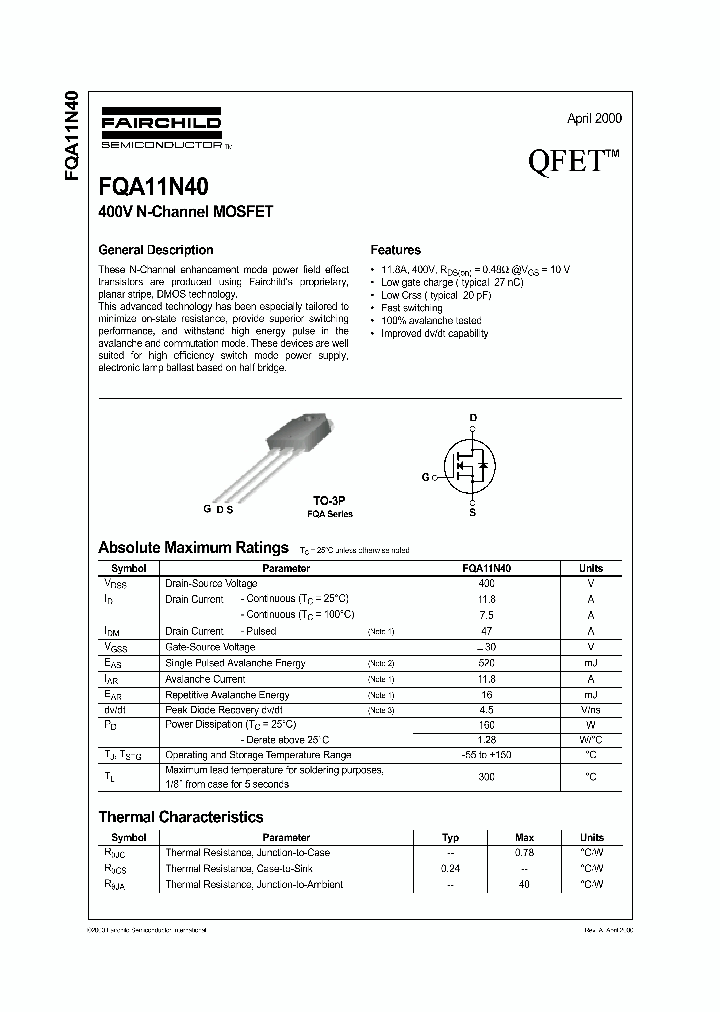 FQA11N40_757609.PDF Datasheet