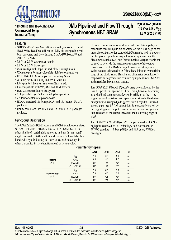 GS882Z18BB-V_622615.PDF Datasheet