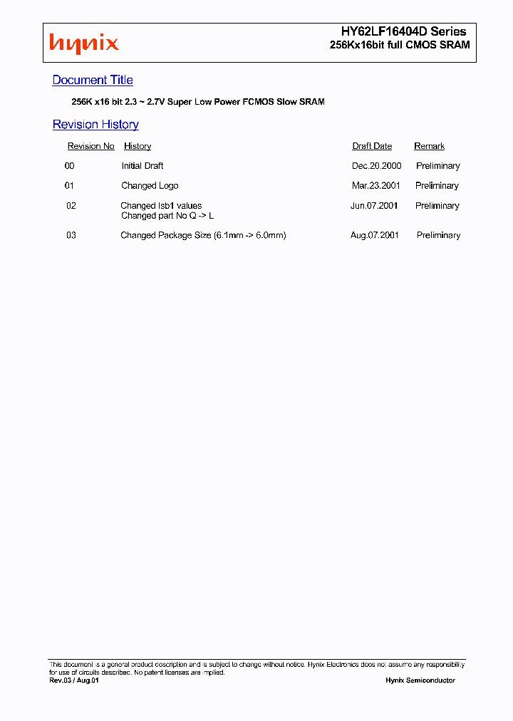 HY62LF16404D_683191.PDF Datasheet