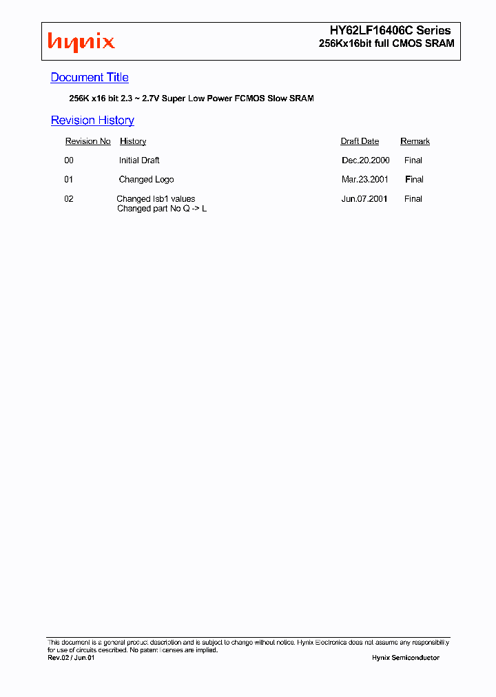 HY62LF16406C_683176.PDF Datasheet