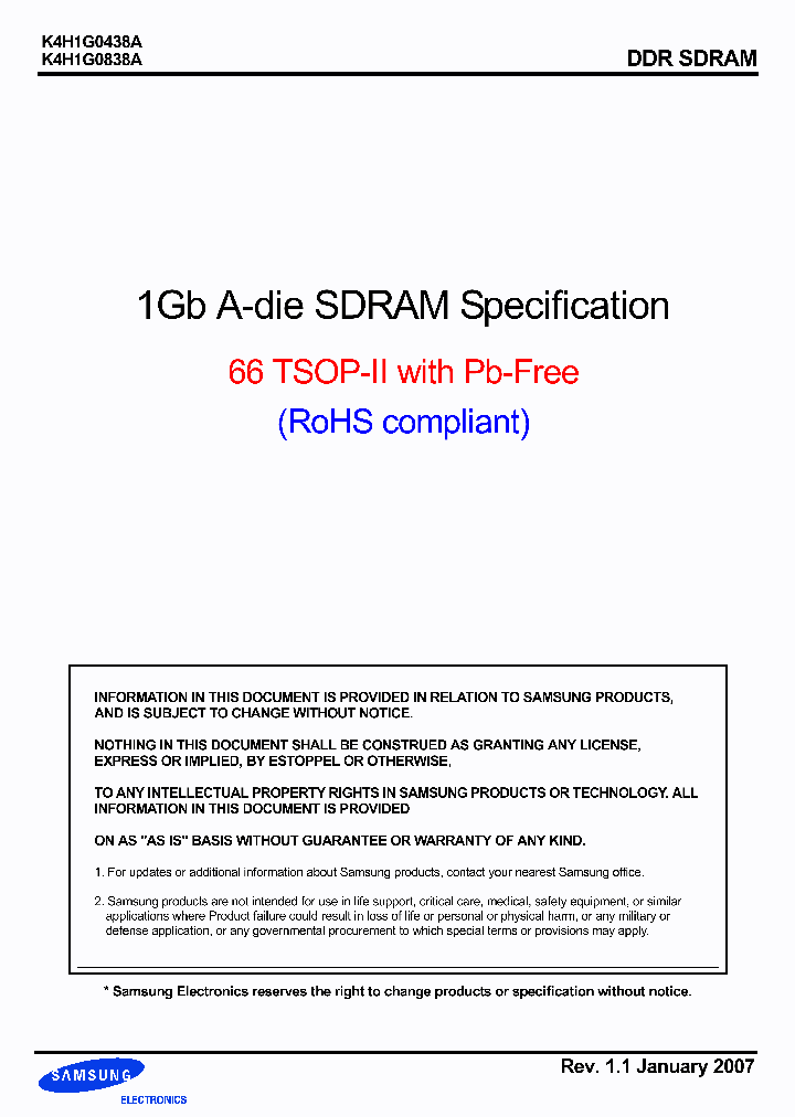 K4H1G0438A-UCLA2_733497.PDF Datasheet