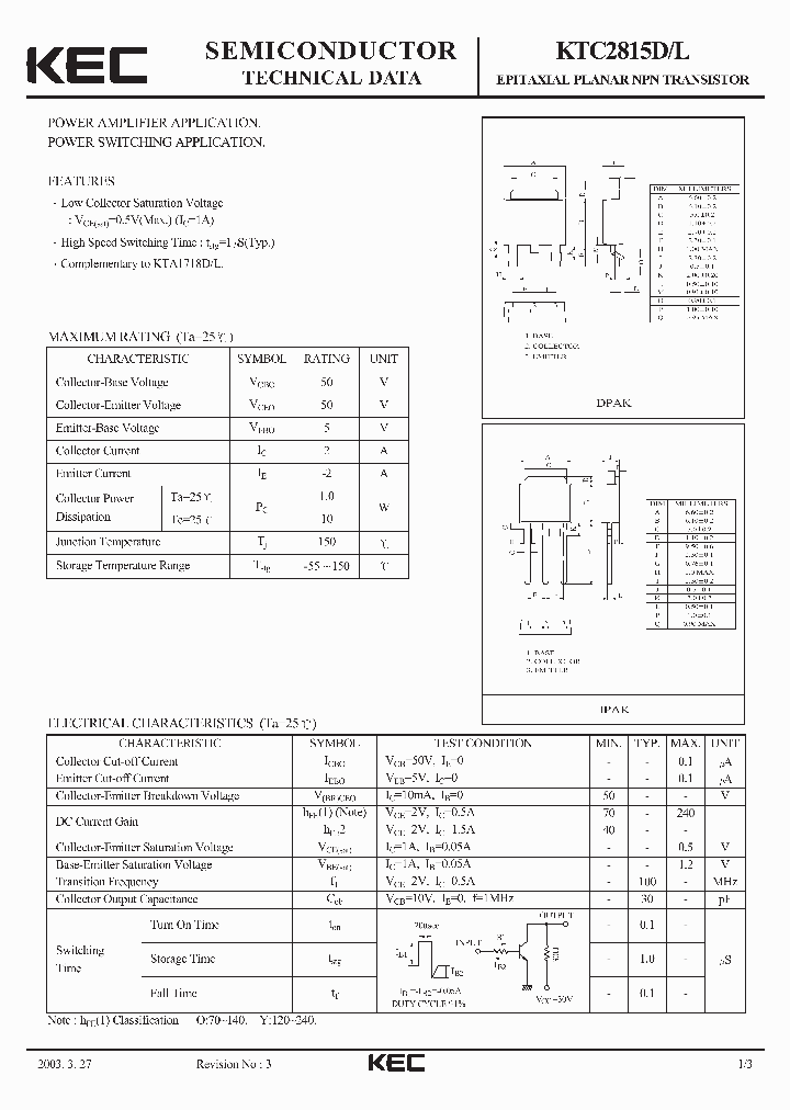 KTC2815D_600595.PDF Datasheet