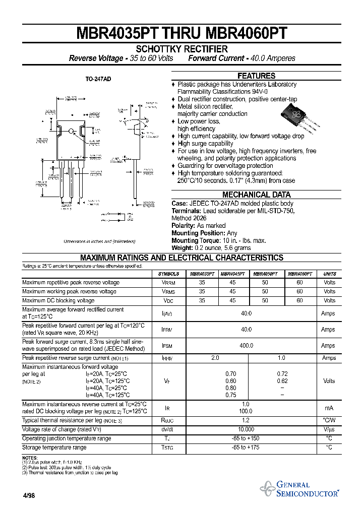 MBR4060PT_427949.PDF Datasheet