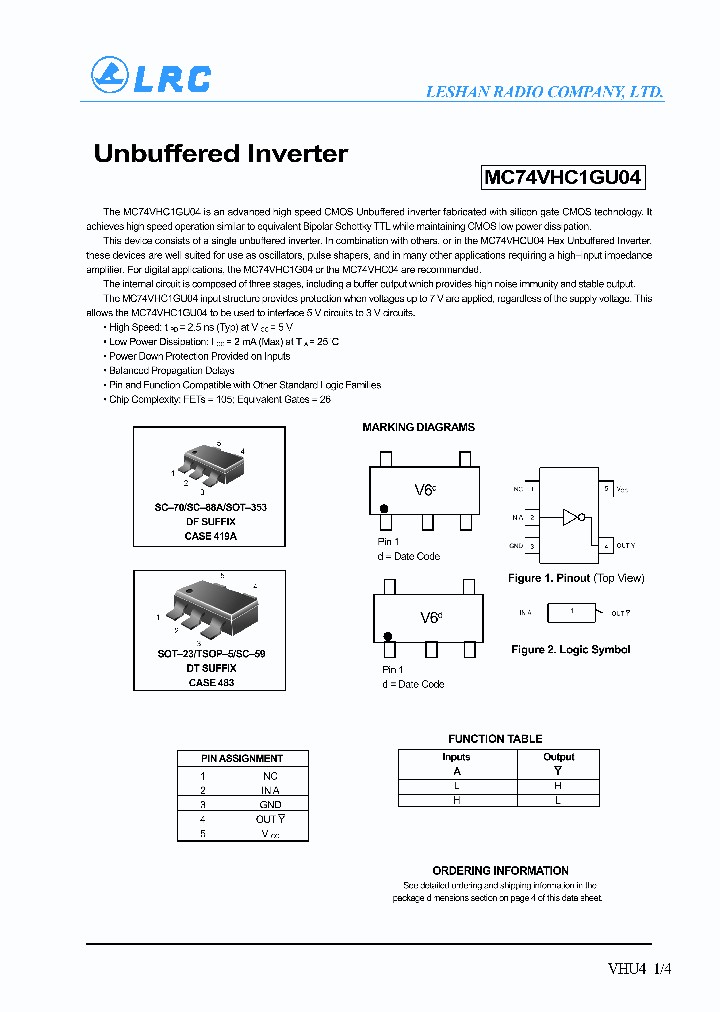 MC74VHC1GU04DFT4_648540.PDF Datasheet