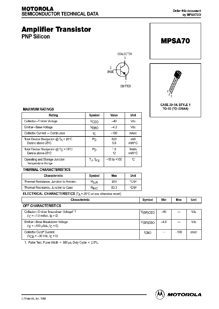 MPSA70_754475.PDF Datasheet