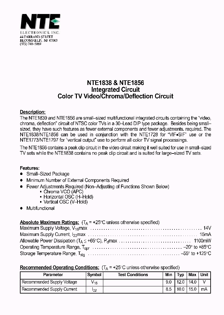 NTE1856_594128.PDF Datasheet