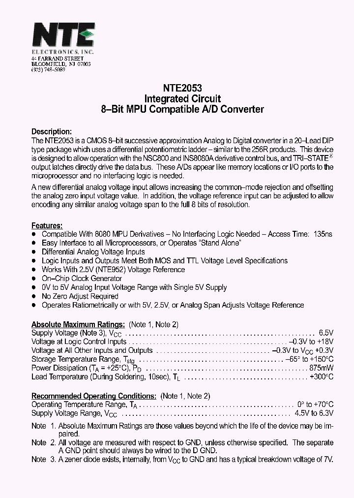 NTE2053_638018.PDF Datasheet