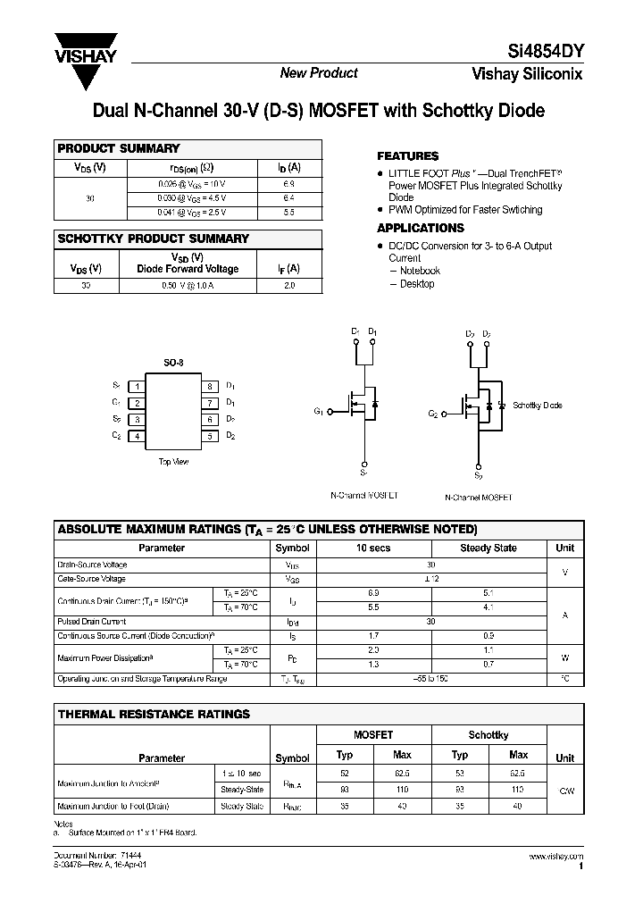 SI4854DY_691379.PDF Datasheet