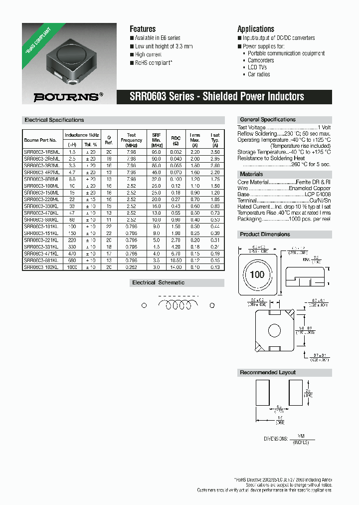SRR0603-150ML_695565.PDF Datasheet