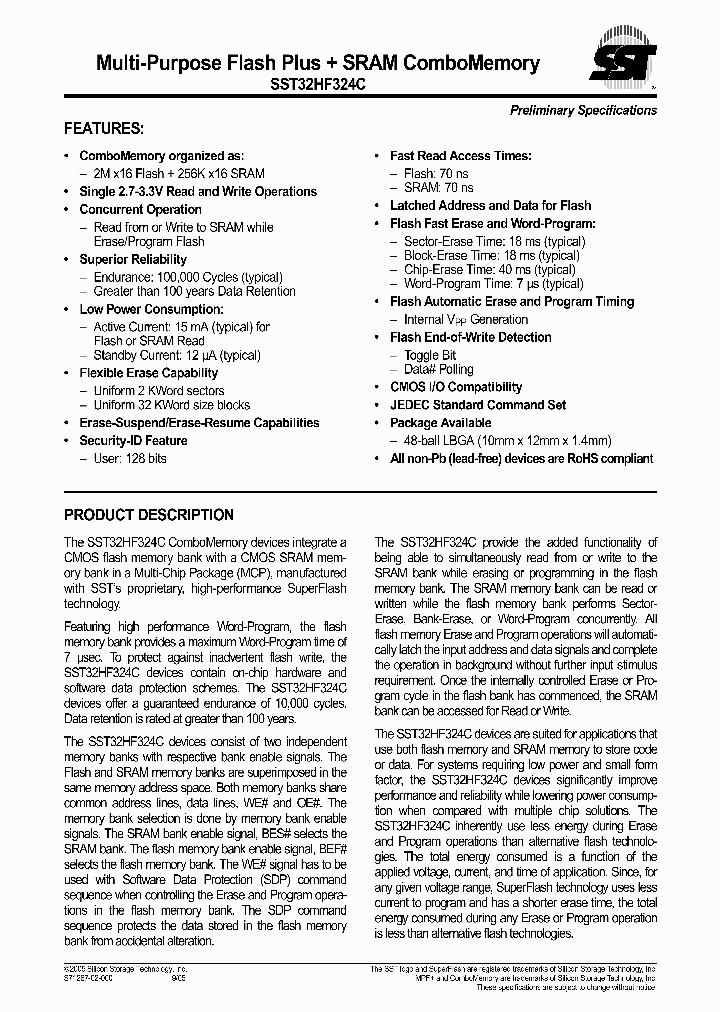 SST32HF324C-70-4C-LBK_734991.PDF Datasheet