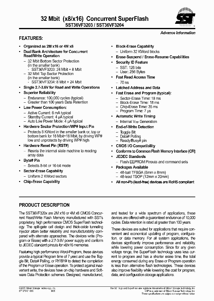 SST36VF3203_632347.PDF Datasheet