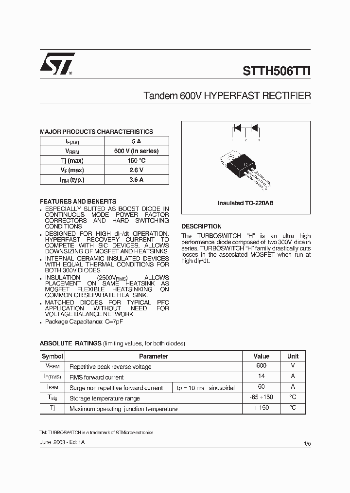 STTH506TTI_604202.PDF Datasheet