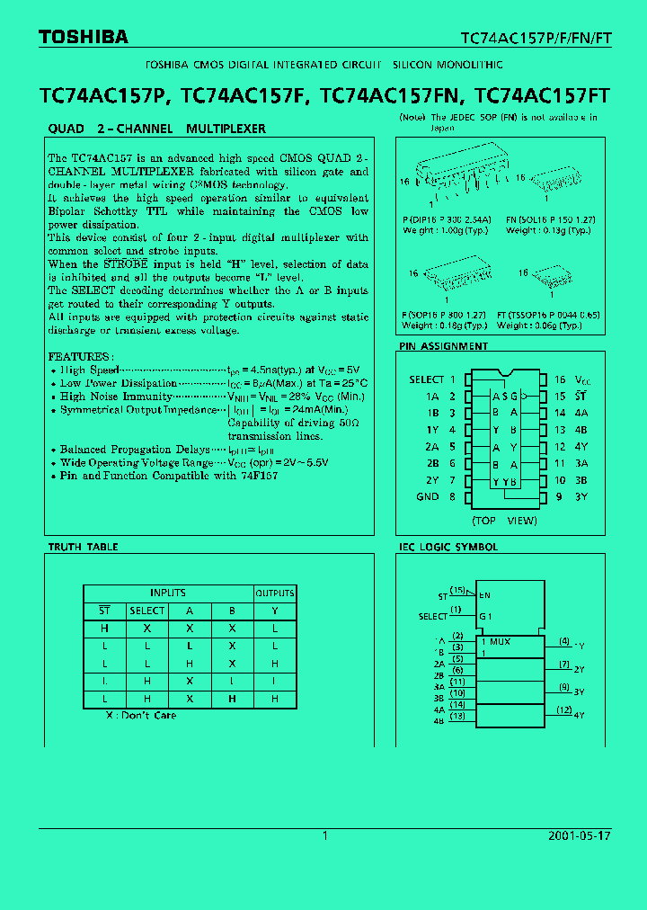 TC74AC157F_720094.PDF Datasheet