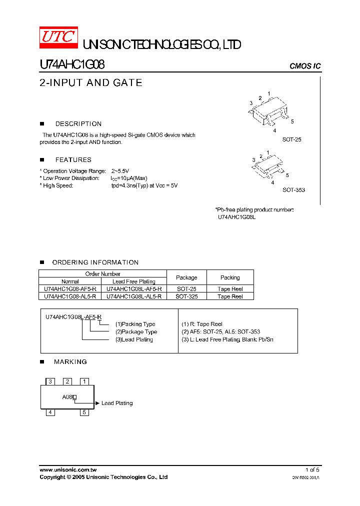U74AHC1G08-AL5-R_749354.PDF Datasheet