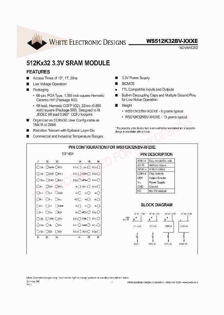 WS512K32NBV-17H2IE_651545.PDF Datasheet