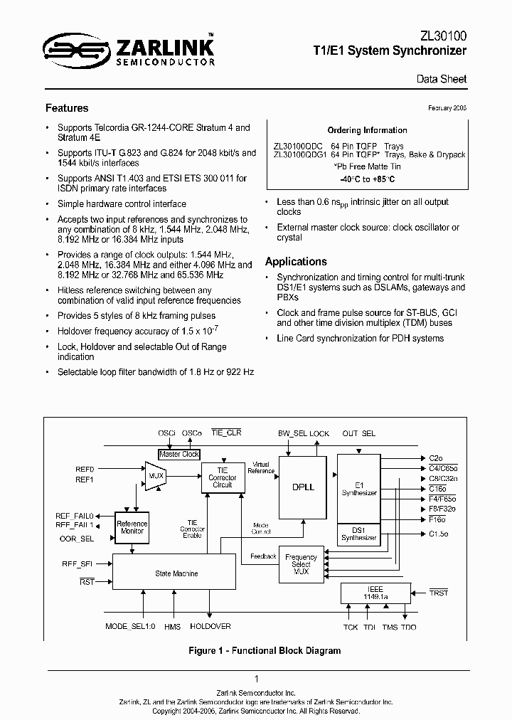 ZL30100QDC_734108.PDF Datasheet