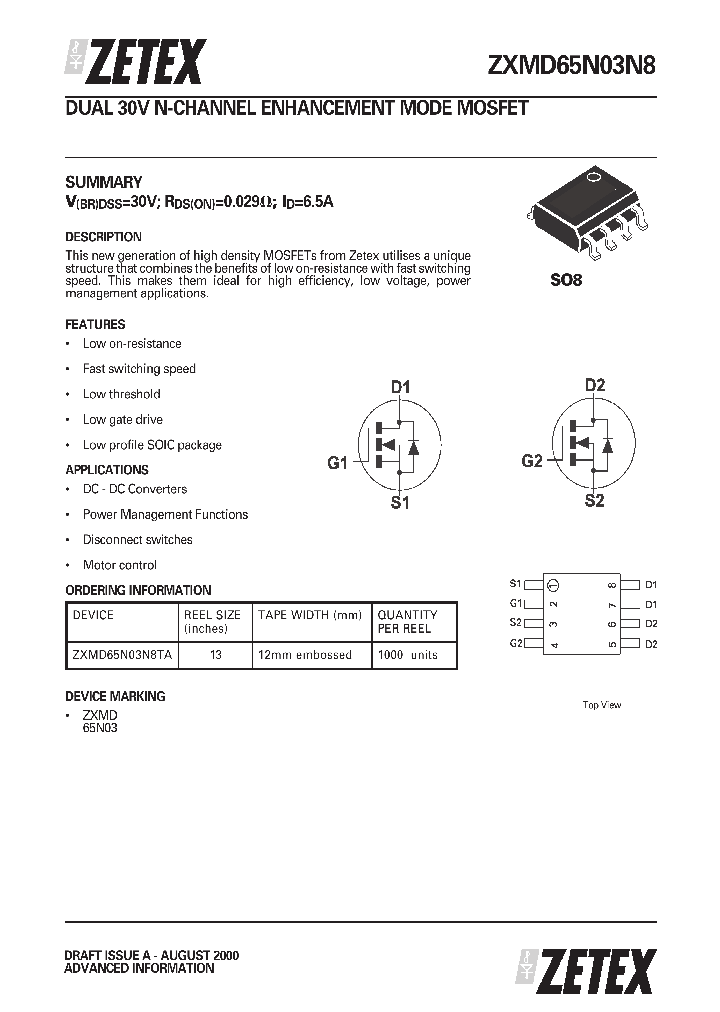 ZXMD65N03N8TA_741746.PDF Datasheet