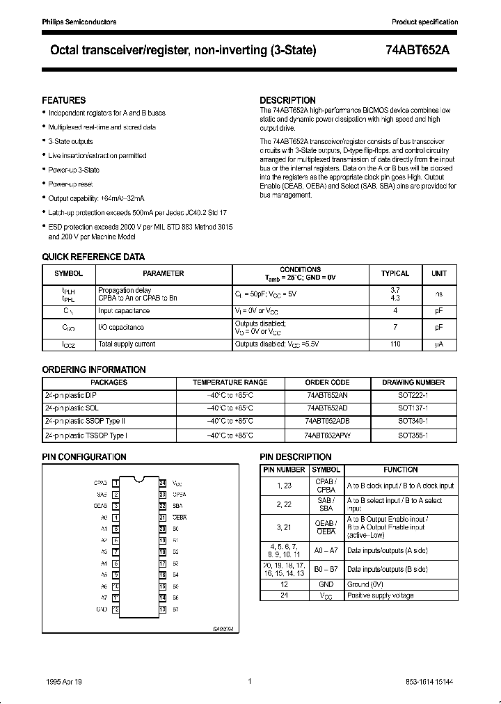74ABT652APW_874629.PDF Datasheet