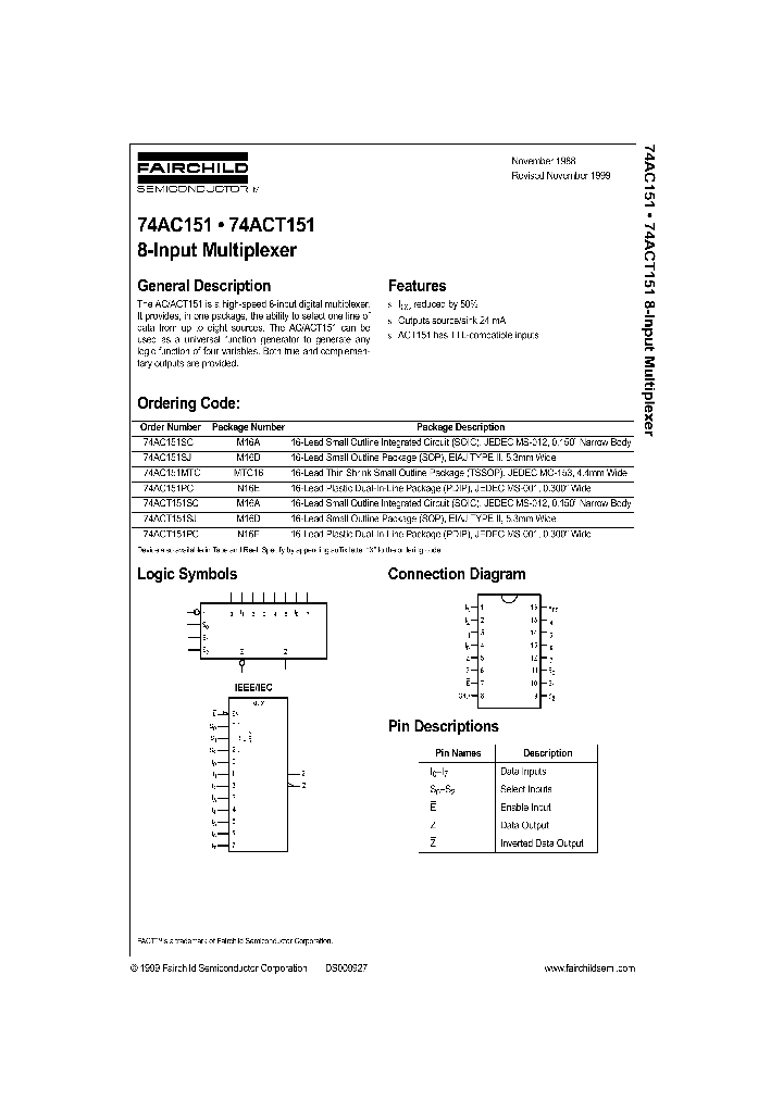 74ACT151MTCX_889017.PDF Datasheet
