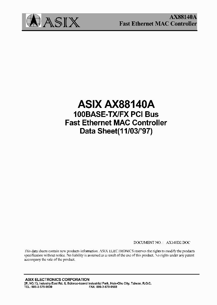 AX88140A_825461.PDF Datasheet