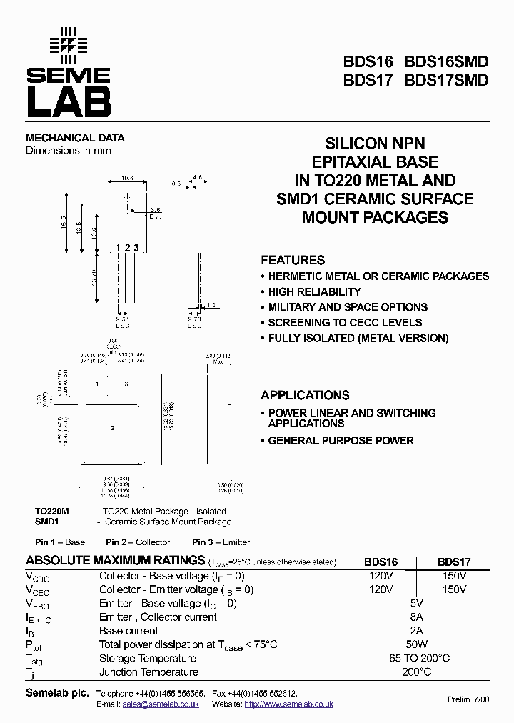 BDS17SMD_1018028.PDF Datasheet