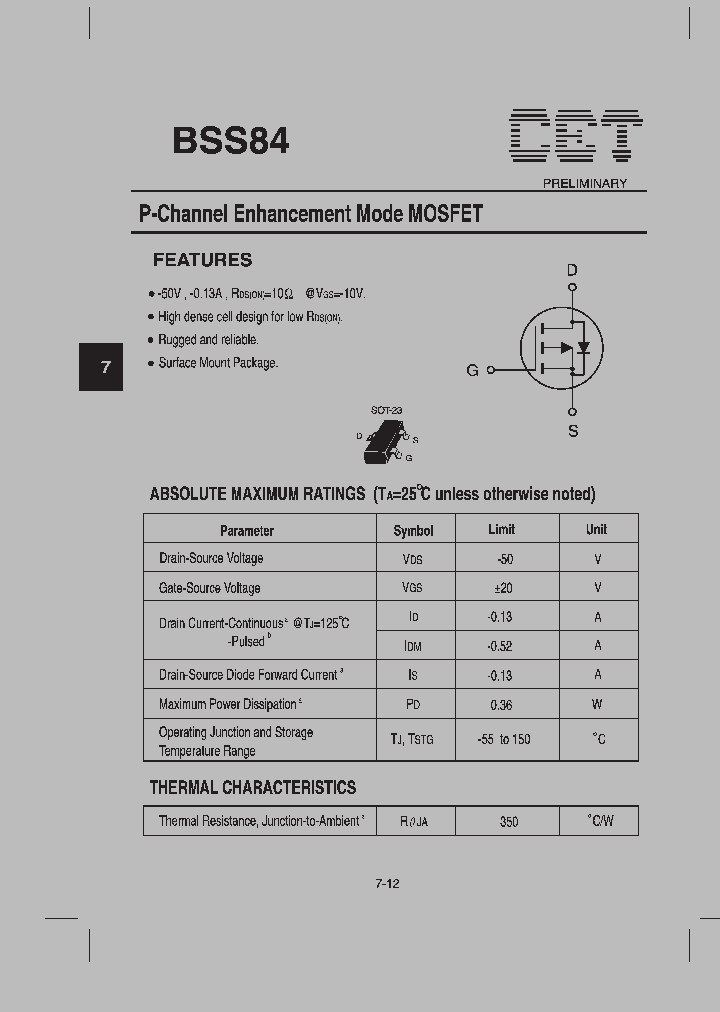 BSS84_924700.PDF Datasheet