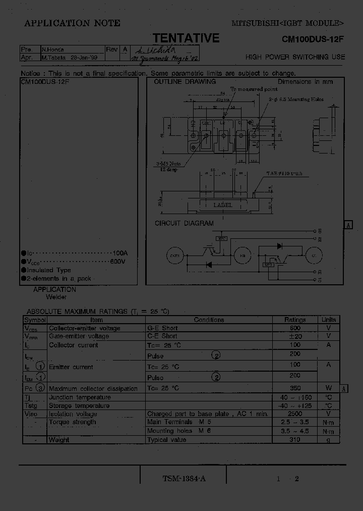 CM100DUS-12F_886863.PDF Datasheet