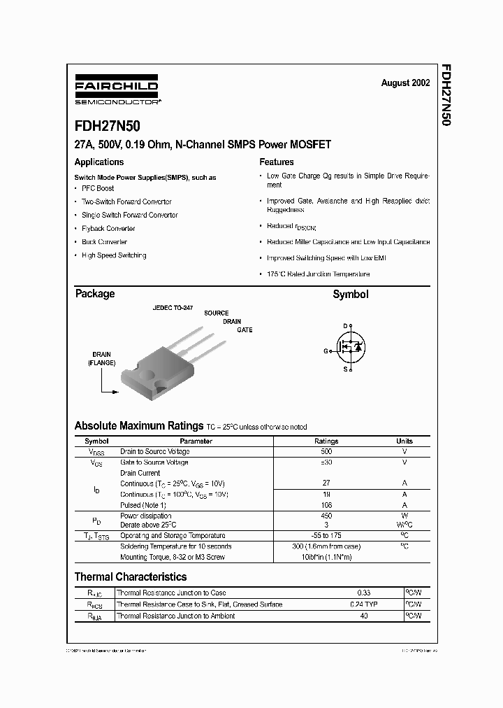 FDH27N50_881246.PDF Datasheet