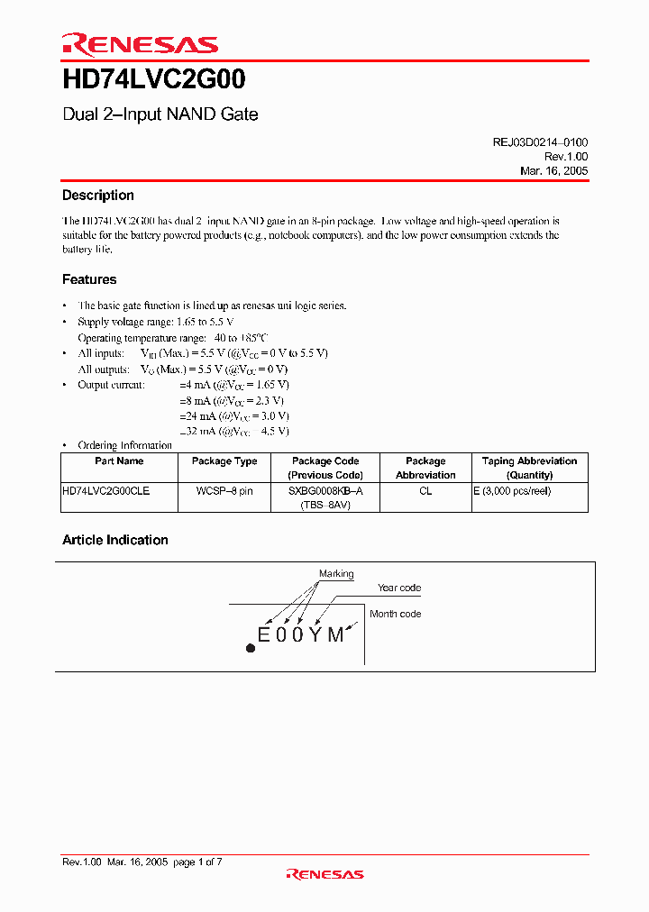 HD74LVC2G00CLE_727670.PDF Datasheet