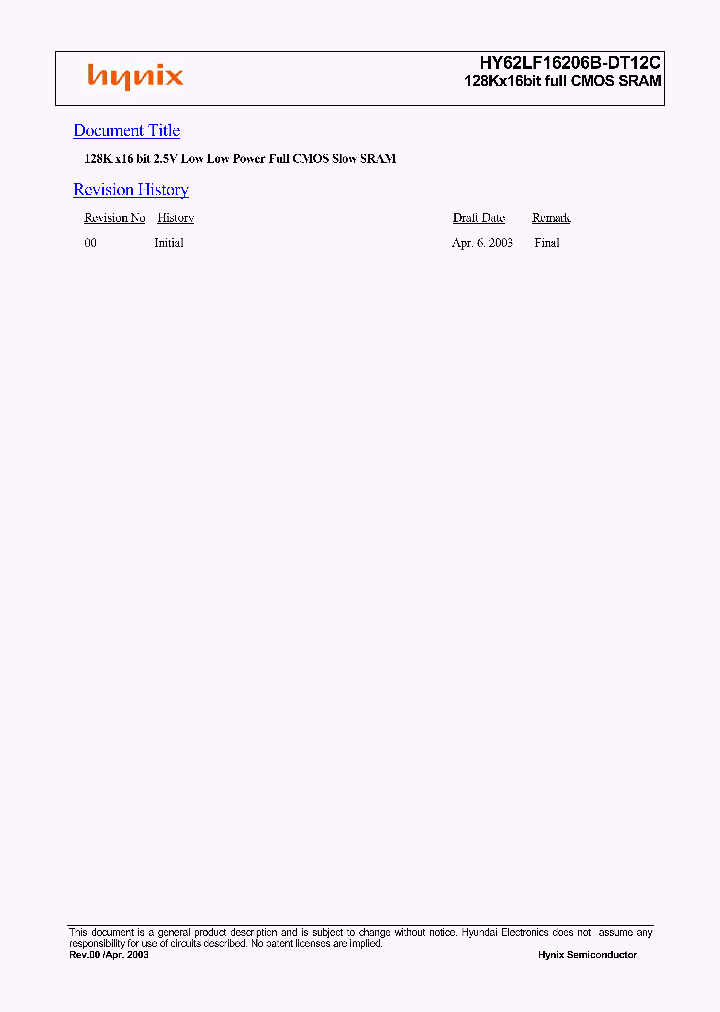 HY62LF16206B-DT12C_683214.PDF Datasheet