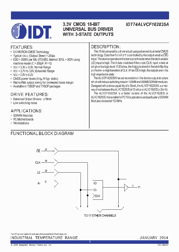 IDT74ALVCF162835A_859969.PDF Datasheet