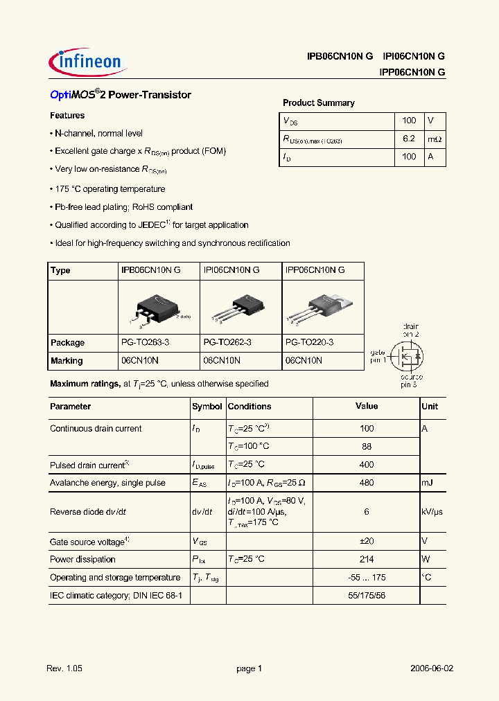 IPB06CN10NG_657785.PDF Datasheet