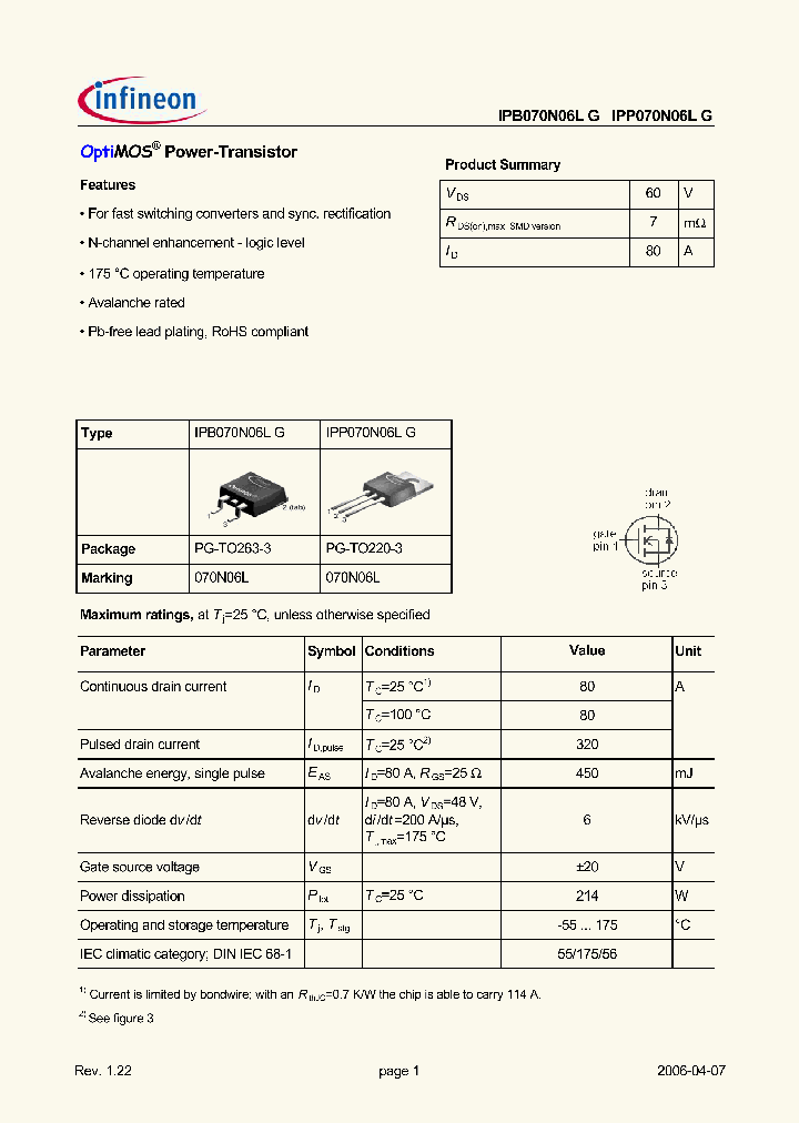 IPB070N06LG_657044.PDF Datasheet