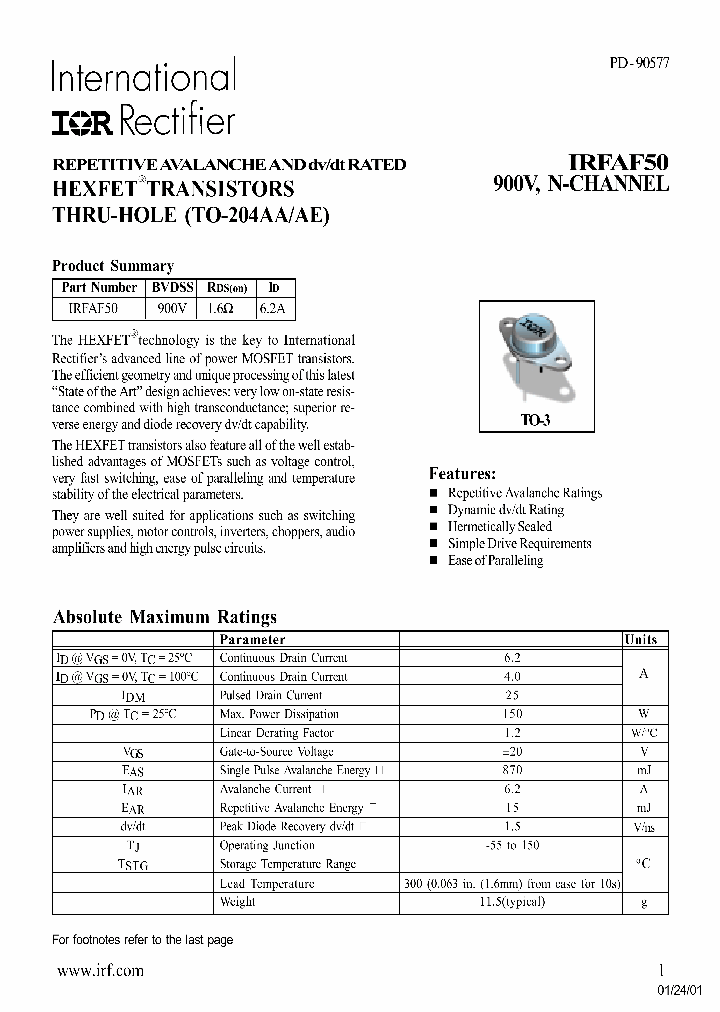 IRFAF50_772559.PDF Datasheet