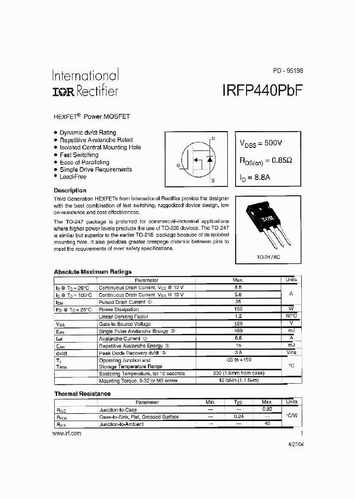 IRFP440PBF_773341.PDF Datasheet