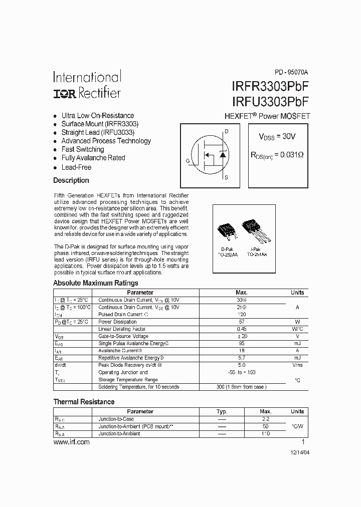 IRFR3303PBF_838573.PDF Datasheet