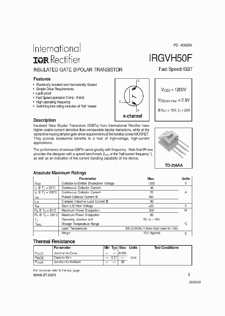 IRGVH50F_691189.PDF Datasheet