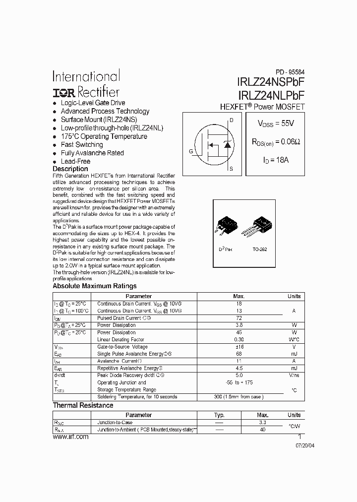 IRLZ24NLPBF_773958.PDF Datasheet